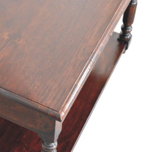 34 Inch Solid Wood Entryway Console Featuring Open Shelf Storage Drawer Natural Brown
