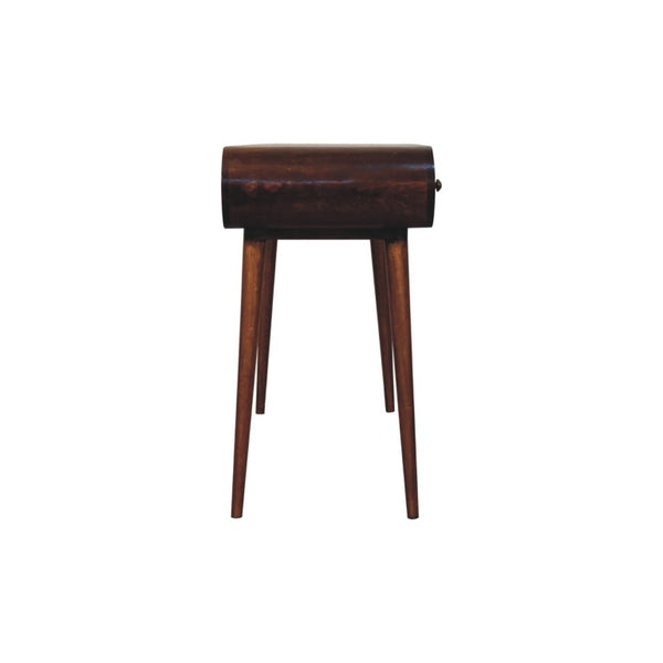 54 Inch Solid Wood Home Office Writing Desk with Dual Storage Drawers Brown Finish
