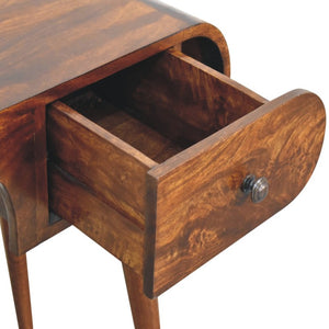 54 Inch Solid Wood Home Office Writing Desk with Dual Storage Drawers Brown Finish