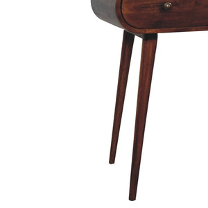 54 Inch Solid Wood Home Office Writing Desk with Dual Storage Drawers Brown Finish