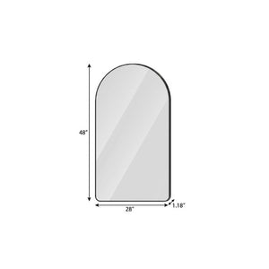48 Inch Black Aluminum Arch Vanity Mirror with Led Lighting and Anti Fog Glass