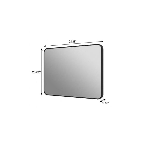 24 Inch Black Aluminum Vanity Mirror with Led Lighting and Anti Fog Smart Bath Feature