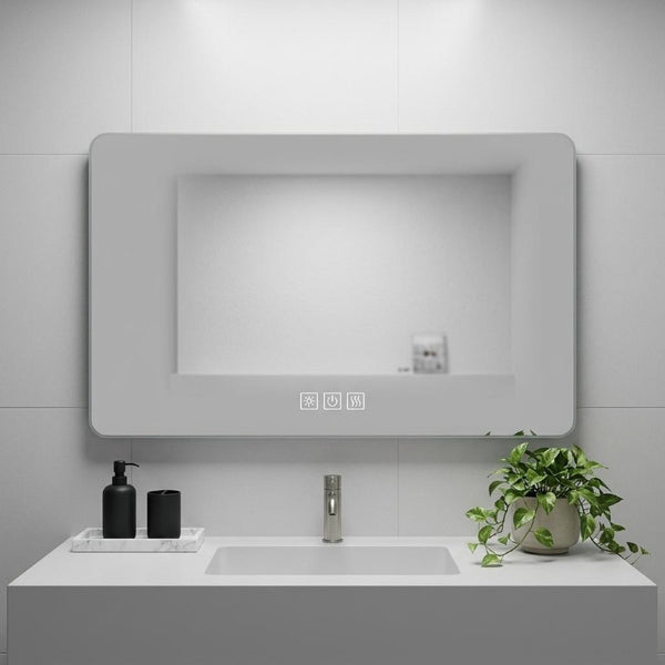 28 Inch Led Illuminated Wall Mounted Vanity Mirror with Anti Fog Technology