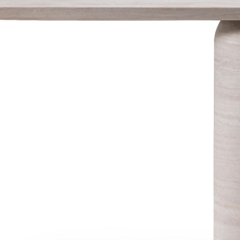 HomeRoots 60 Inch Genuine Marble Top Pedestal Console Table for Elegant Entryway Decor 723492