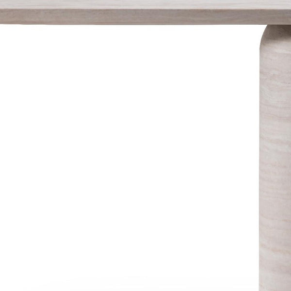 60 Inch Genuine Marble Top Pedestal Console Table for Elegant Entryway Decor