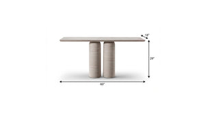 60 Inch Genuine Marble Top Pedestal Console Table for Elegant Entryway Decor