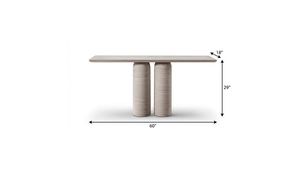 60 Inch Genuine Marble Top Pedestal Console Table for Elegant Entryway Decor