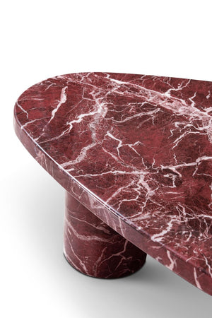 48 Inch Genuine Marble Free Form Coffee Table Bold Living Room Statement Piece