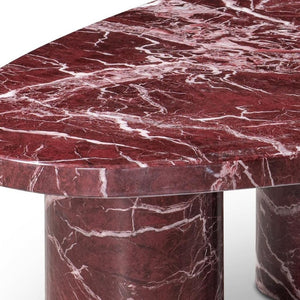48 Inch Genuine Marble Free Form Coffee Table Bold Living Room Statement Piece