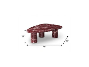 48 Inch Genuine Marble Free Form Coffee Table Bold Living Room Statement Piece