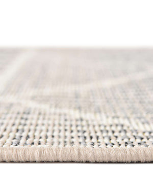 Unique Loom Outdoor Trellis Dalyan Machine Made Striped Rug Gray, Ivory/Beige 7' 10" x 7' 10"
