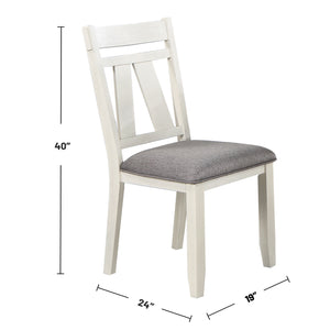 English Elm Set of 2 Polyfiber Upholstered Dining Chairs with Tufted Cushioned Back and Solid Wood Frame, Durable Comfort Grey,White B016P226062