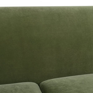 English Elm Jennifer Taylor Home - Alana Lawson Three-Cushion Olive Green Velvet Sofa - Timeless Elegance & Easy Care Comfort B2719P238314