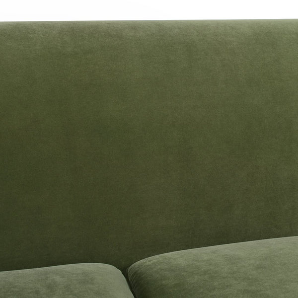 English Elm Jennifer Taylor Home - Alana Lawson Three-Cushion Olive Green Velvet Sofa - Timeless Elegance & Easy Care Comfort B2719P238314