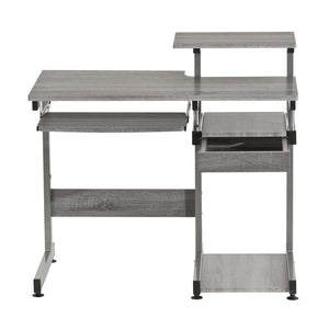 38 Inch Steel Sled Frame Writing Desk with Wood Top for Modern Home Office Workstation