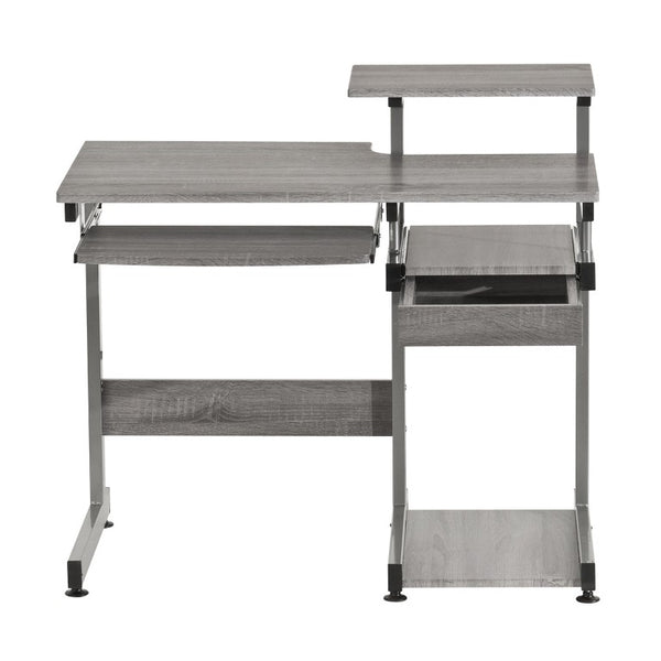 38 Inch Steel Sled Frame Writing Desk with Wood Top for Modern Home Office Workstation
