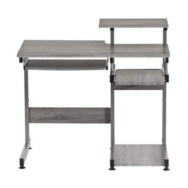 38 Inch Steel Sled Frame Writing Desk with Wood Top for Modern Home Office Workstation