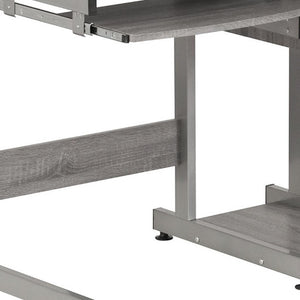 38 Inch Steel Sled Frame Writing Desk with Wood Top for Modern Home Office Workstation