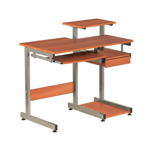 38 Inch Steel Sled Frame Writing Desk with Wood Top for Modern Home Office Workstation