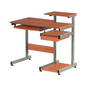 38 Inch Steel Sled Frame Writing Desk with Wood Top for Modern Home Office Workstation