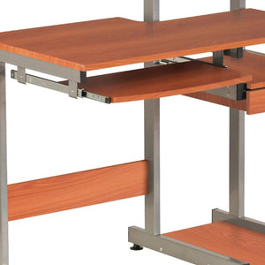 38 Inch Steel Sled Frame Writing Desk with Wood Top for Modern Home Office Workstation