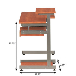 38 Inch Steel Sled Frame Writing Desk with Wood Top for Modern Home Office Workstation