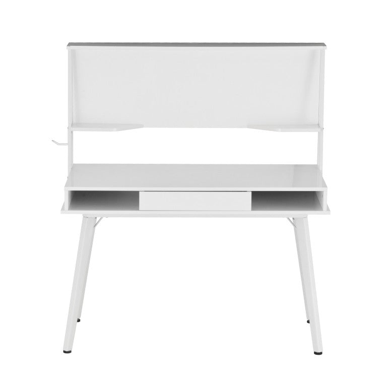 HomeRoots 47 Inch White Wooden Home Office Writing Desk with Integrated Magnetic Dry Erase Surface 723737