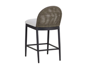 Sunpan Calandri Counter Stool - Stylish Outdoor Seating with Comfort, Durable Fabric & Chic Wicker Design Black / Louis Cream