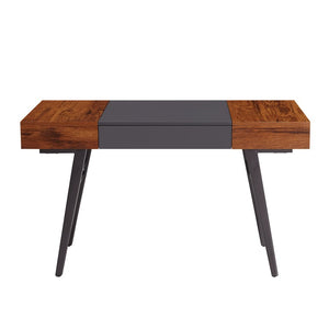 HomeRoots 51 Inch Mahogany Steel Frame Writing Desk for Home Office with Modern Industrial Appeal 723740