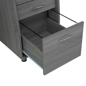 48 Inch Wood Pedestal Writing Desk with Dual Storage Cabinets and Two Drawers for Home Office