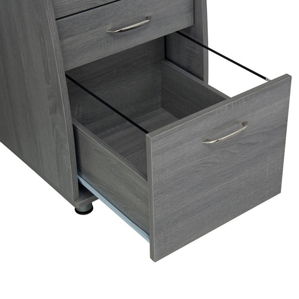 48 Inch Wood Pedestal Writing Desk with Dual Storage Cabinets and Two Drawers for Home Office