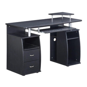 47 Inch Wood Pedestal Writing Desk with Two Storage Drawers for Home Office Work