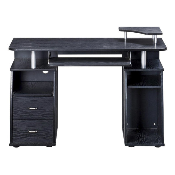 47 Inch Wood Pedestal Writing Desk with Two Storage Drawers for Home Office Work