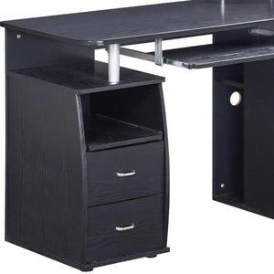 47 Inch Wood Pedestal Writing Desk with Two Storage Drawers for Home Office Work