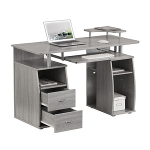 47 Inch Wood Pedestal Writing Desk with Two Storage Drawers for Home Office Work