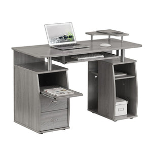 47 Inch Wood Pedestal Writing Desk with Two Storage Drawers for Home Office Work