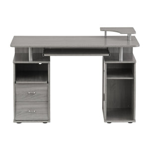 47 Inch Wood Pedestal Writing Desk with Two Storage Drawers for Home Office Work