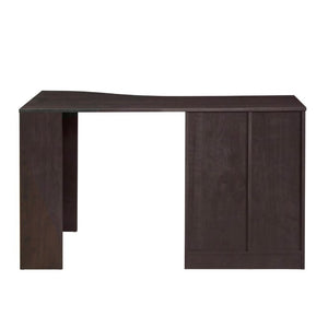 51 Inch Espresso Finished Wood Pedestal Writing Desk Featuring Dual Storage Drawers