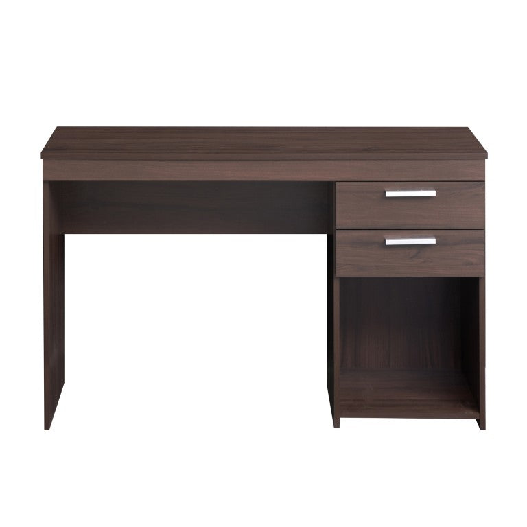 HomeRoots 48 Inch Wood Pedestal Writing Desk with Dual Storage Drawers for Home Office Productivity Espresso 723763
