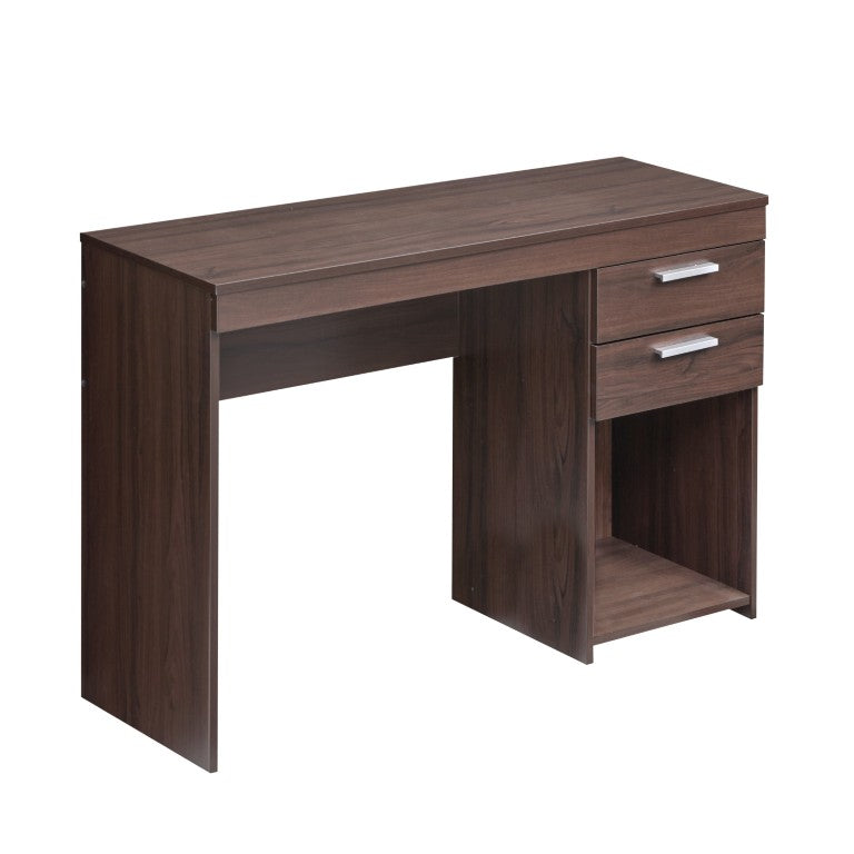 HomeRoots 48 Inch Wood Pedestal Writing Desk with Dual Storage Drawers for Home Office Productivity Espresso 723763