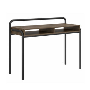 HomeRoots 46 Inch Walnut Two-tone Steel Frame Writing Desk for Modern Home Office Use 723769