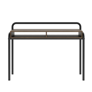 46 Inch Walnut Two-tone Steel Frame Writing Desk for Modern Home Office Use