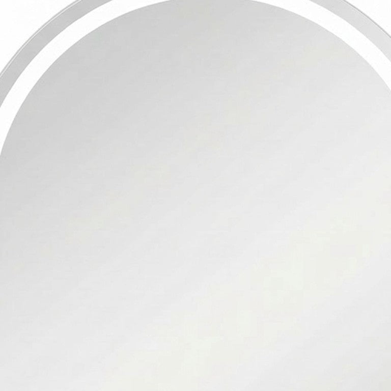 HomeRoots 32 Inch Arch Top Illuminated Wall Mirror for Bathroom Vanity Decor and Lighting 723817