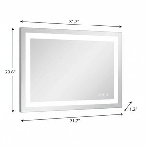 24 Inch Led Illuminated Frameless Bathroom Vanity Mirror with Anti Fog for Modern Spaces