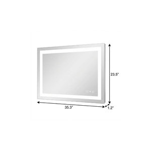 24 Inch Led Illuminated Frameless Bathroom Vanity Mirror with Anti Fog for Modern Spaces