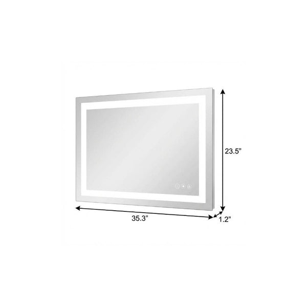 24 Inch Led Illuminated Frameless Bathroom Vanity Mirror with Anti Fog for Modern Spaces