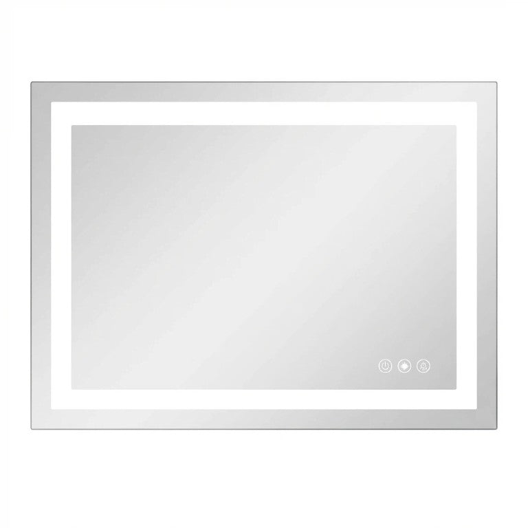 HomeRoots 35 Inch Led Illuminated Frameless Wall Mirror for Modern Bathroom Vanity Spaces 47.13 inches W 723855