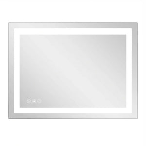 35 Inch Led Illuminated Frameless Wall Mirror for Modern Bathroom Vanity Spaces