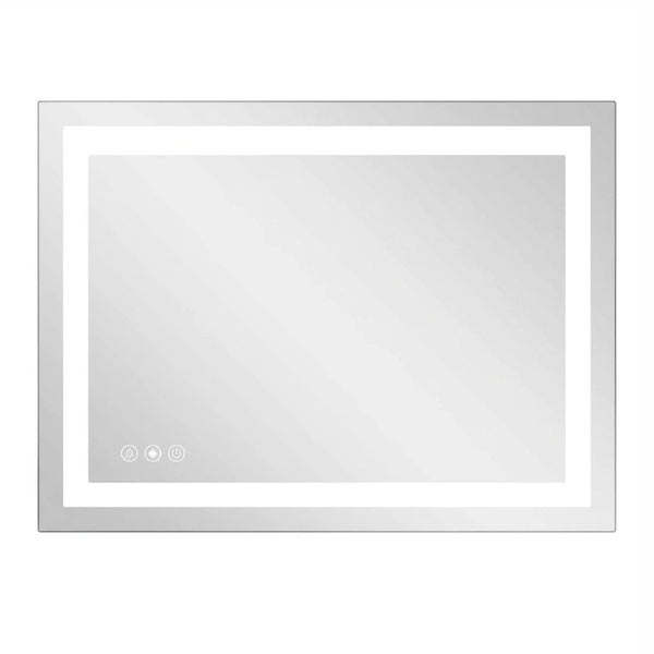 35 Inch Led Illuminated Frameless Wall Mirror for Modern Bathroom Vanity Spaces