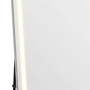 64 Inch Silver Lighted Freestanding Full Length Mirror with Elegant Framed Design